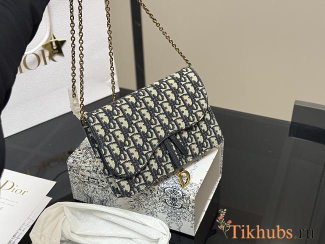  Dior Medium Saddle Pouch With Chain Crossbody Bag 22*14*4cm - 1