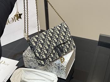  Dior Medium Saddle Pouch With Chain Crossbody Bag 22*14*4cm