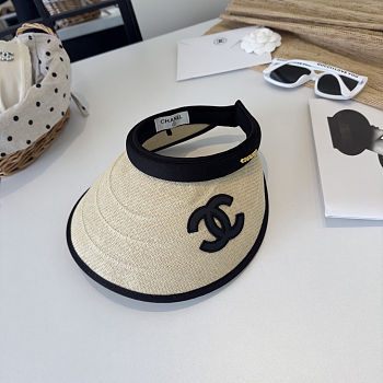 Chanel Straw Visor Hat Summer SunHat