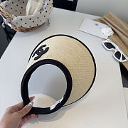 Chanel Straw Visor Hat Summer SunHat - 6