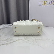 Lady Dior mini bag in white lambskin with gold hardware - 6