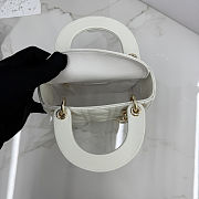 Lady Dior mini bag in white lambskin with gold hardware - 5