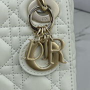 Lady Dior mini bag in white lambskin with gold hardware - 3