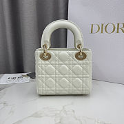 Lady Dior mini bag in white lambskin with gold hardware - 2
