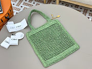Chloe Summer Banana logsdetail Raffia Tote Green Bag 33*37*2cm  - 5
