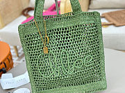 Chloe Summer Banana logsdetail Raffia Tote Green Bag 33*37*2cm  - 3
