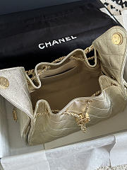 Chanel 25 Small Handbag Light Gold Calfskin Gold 30x26x14cm - 6