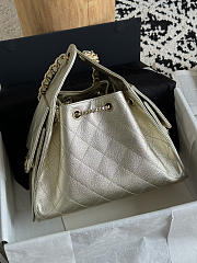 Chanel 25 Small Handbag Light Gold Calfskin Gold 30x26x14cm - 4