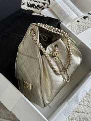 Chanel 25 Small Handbag Light Gold Calfskin Gold 30x26x14cm - 3