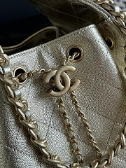 Chanel 25 Small Handbag Light Gold Calfskin Gold 30x26x14cm - 2