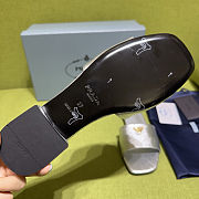 Prada Saffiano Silver Slides - 3