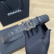 Chanel Quilted Black Leather Belt  - 1