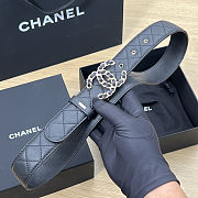 Chanel Quilted Black Leather Belt  - 5