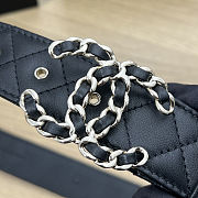 Chanel Quilted Black Leather Belt  - 2