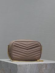 YSL Lou Camera Bag In Quilted Leather Nude Pink 18x10x5 cm - 6