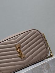 YSL Lou Camera Bag In Quilted Leather Nude Pink 18x10x5 cm - 4