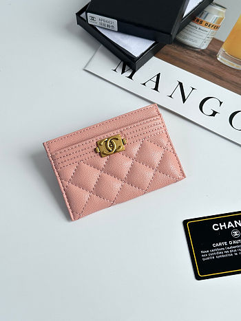 Chanel Caviar Quilted Card Holder Pink 11×7.5×1cm