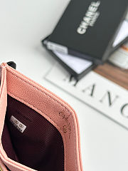 Chanel Caviar Quilted Card Holder Pink 11×7.5×1cm - 6