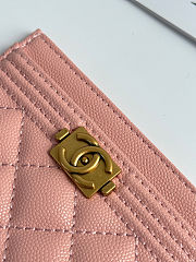 Chanel Caviar Quilted Card Holder Pink 11×7.5×1cm - 4