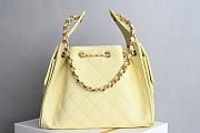 Chanel 25 Small Handbag Calfskin Yellow 30x26x14cm - 4