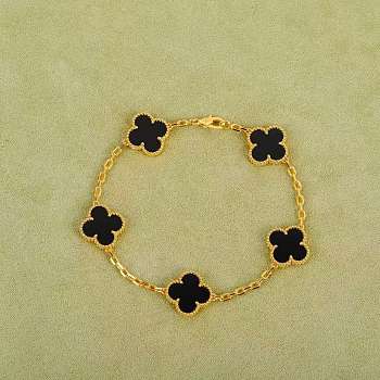 Van Cleef & Arpels Vintage Alhambra 5 black Motifs Bracelet