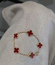 Van Cleef & Arpels Vintage Alhambra Red Motifs Bracelet - 4