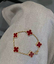 Van Cleef & Arpels Vintage Alhambra Red Motifs Bracelet - 6