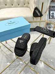 Prada Logo-plaque Crochet Woven Sliders  - 3