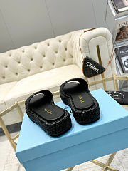 Prada Logo-plaque Crochet Woven Sliders  - 2