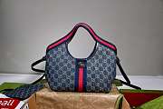 Gucci Giglio small tote bag Variation blue and white GG denim 25x20x15cm - 1