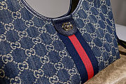 Gucci Giglio small tote bag Variation blue and white GG denim 25x20x15cm - 3