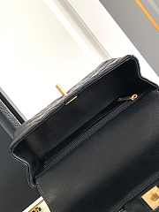 Chanel Mini Rectangular Flap Bag with a Top Handle in black lambskin leather 20cm - 2