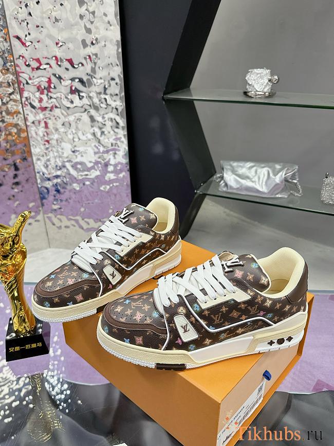 Louis Vuitton x Tyler the Creator LV Trainer sneakers in Mocha Multicolor - 1