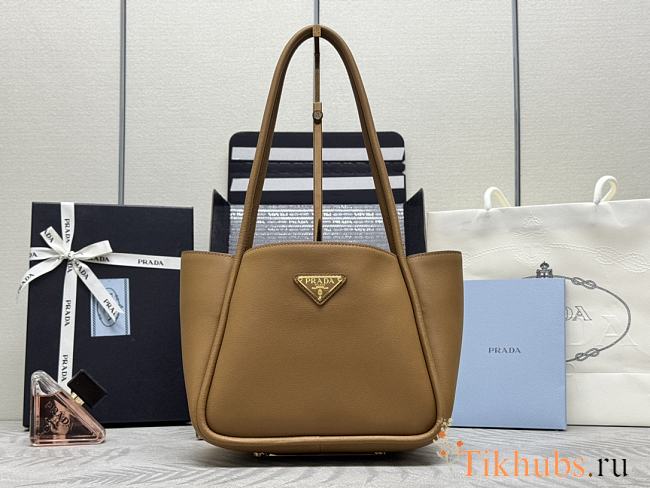 Prada Brown Leather Tote 25x21.5x14cm - 1