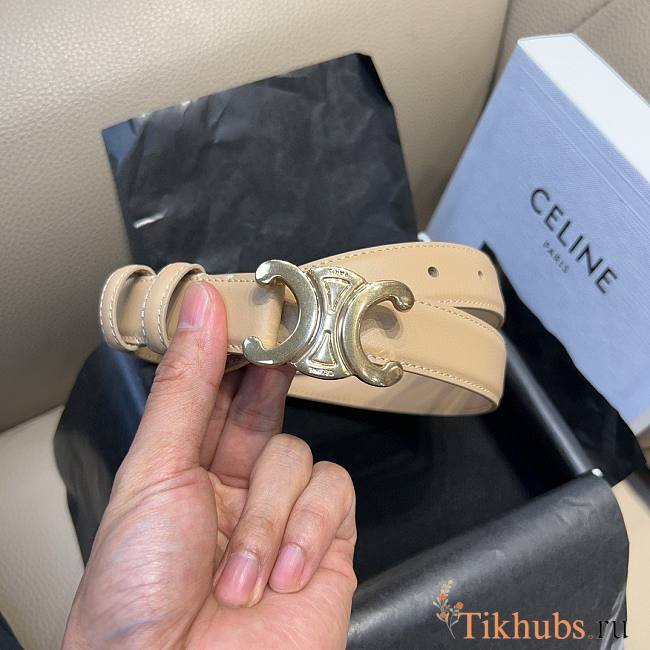 Celine Triomphe Belt in Smooth Calfskin Nude Belt - 1