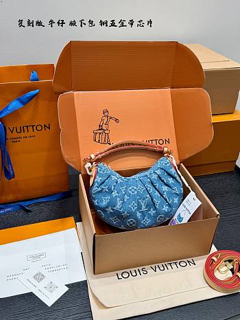 Louis Vuitton Pochette Valley Monogram Denim Blue Bag 