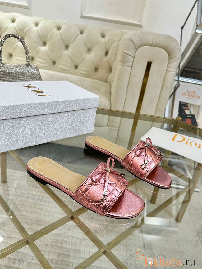 Dior Cannage Slide Soupir Pink Quilted - 1