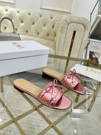 Dior Cannage Slide Soupir Pink Quilted
