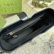 Gucci Mini Bucket Shoulder Bag - Beige And Blue Canvas 26.5x21.5x8cm - 6