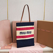 Miu Miu Women's' Crochet Tote Bag in Navy 30 x 38 cm - 6