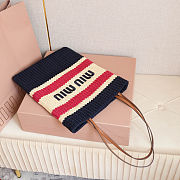 Miu Miu Women's' Crochet Tote Bag in Navy 30 x 38 cm - 4