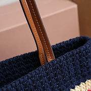 Miu Miu Women's' Crochet Tote Bag in Navy 30 x 38 cm - 3