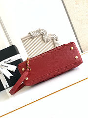 Chanel Quilted Caviar Mini Coco Top Handle Red Bag 23cm - 5