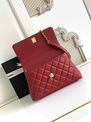 Chanel Quilted Caviar Mini Coco Top Handle Red Bag 23cm - 3