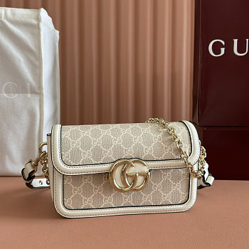 Gucci Go Small Shoulder Beige White Bag 21.5x14x 9cm