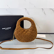 Saint Laurent Icarino mini quilted bag in brown suede 19x12x5cm - 3