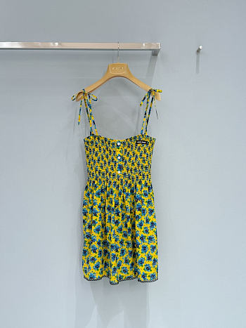 Miu Miu Multicolored Crepe De Chine Mini-dress