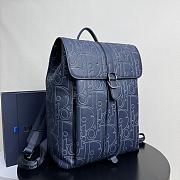 Dior Gravity Outline Leather and Navy Blue Grained Calfskin Backpack 30.5 x 41.5 x 15.5 cm - 2