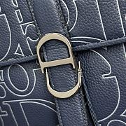 Dior Gravity Outline Leather and Navy Blue Grained Calfskin Backpack 30.5 x 41.5 x 15.5 cm - 3