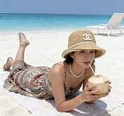 Chanel Beige Straw Bucket Hat - 5